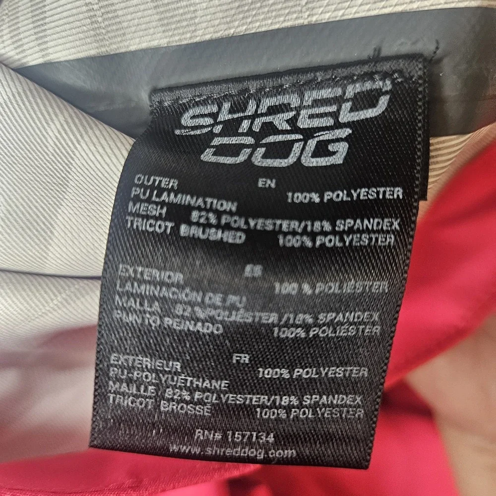 Shred Dog Kids Hard Shell Ski Jacket Size 4 Pink Waterproof‎ Adjustable